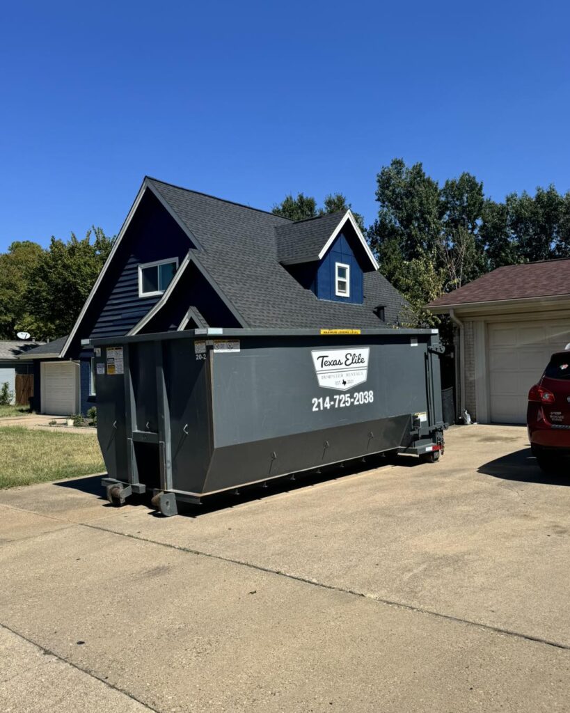 Residential dumpster rental near me in Waxahachie, TX by Texas Elite Dumpster Rentals