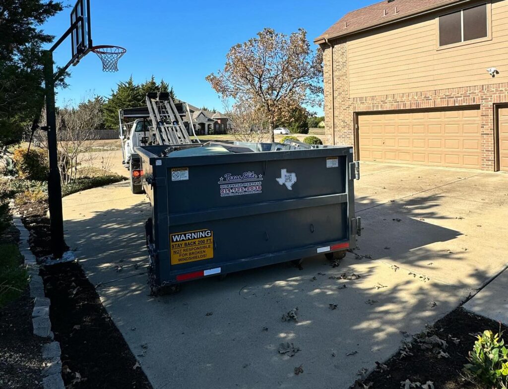 Residential dumpster rental services in Waxahachie, TX by Texas Elite Dumpster Rentals